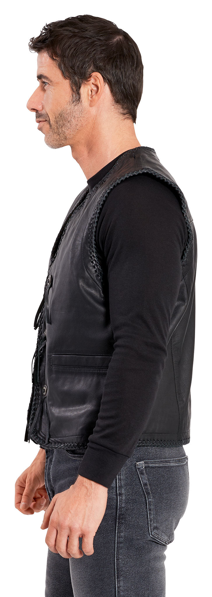 Vestă Moto Concho II Highway 1 - Piele, Conchos Decorative