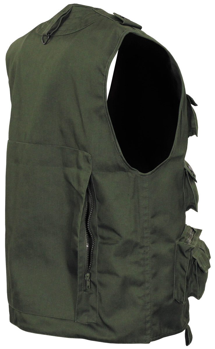 Vestă Outdoor Heavy-Duty Oliv FoxOutdoor - 10 Buzunare, Fermoar Ascuns