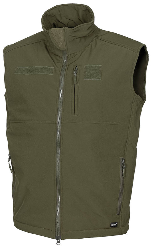 Vestă Softshell Allround Oliv MFH - Rezistentă la Vânt & Apă, Spate Extins