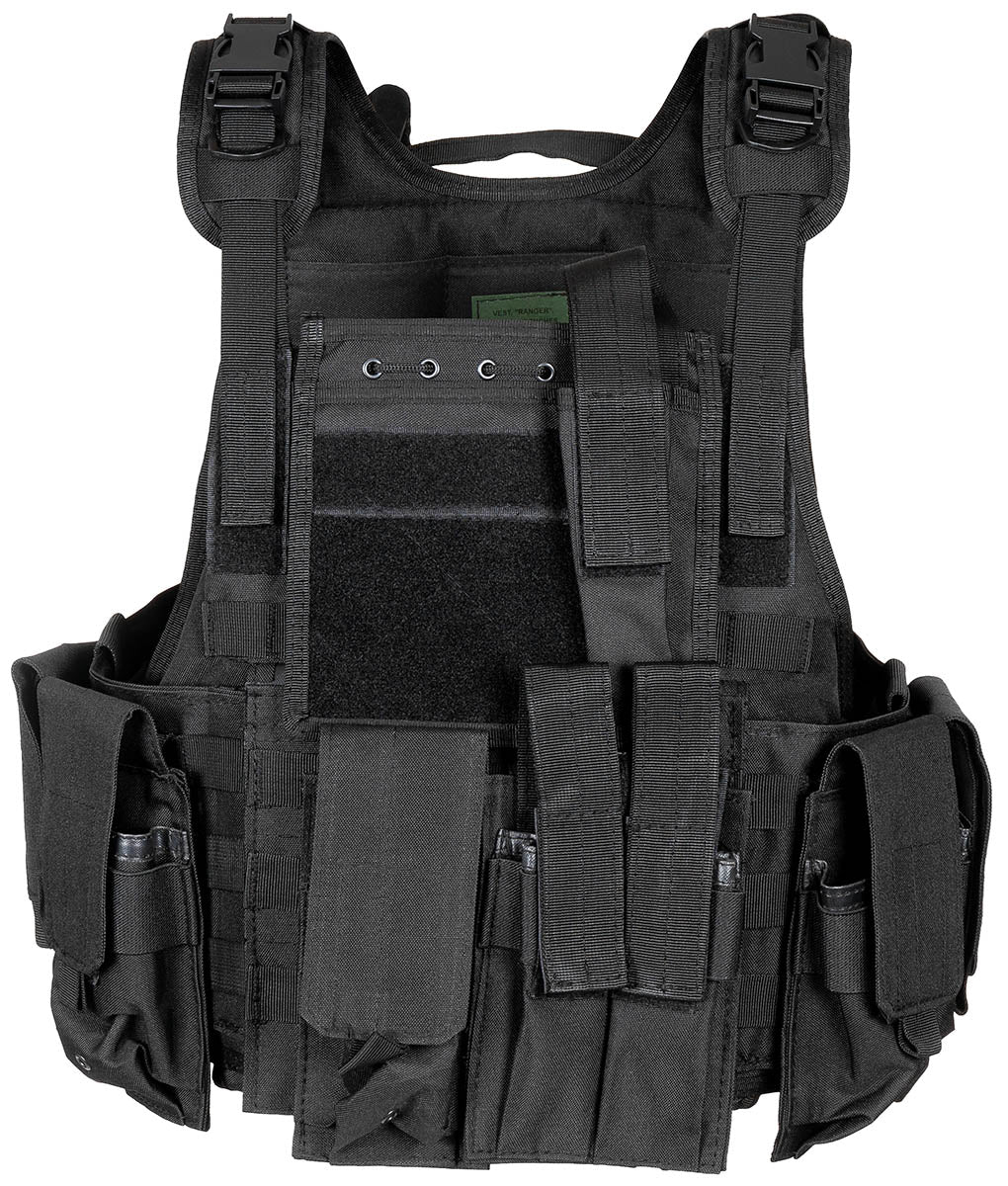 Vestă Tactică "Ranger" Negru MFH - Sistem Hidratare, Multi-Buzunare