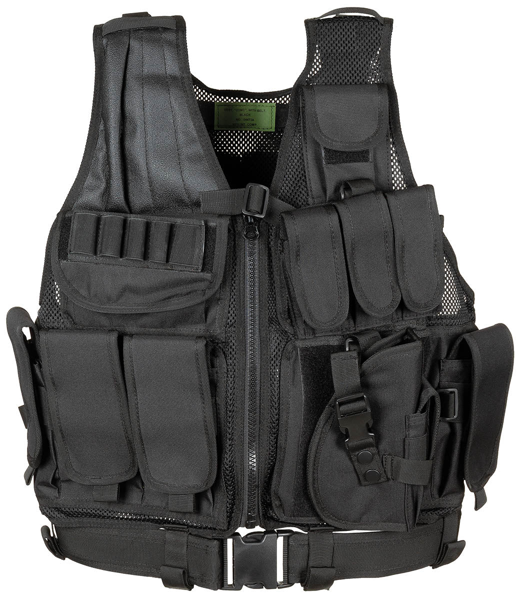Vestă Tactică USMC cu Koppel Negru MFH - Material Mesh, Ajustabilă