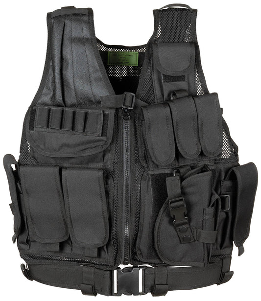 Vestă Tactică USMC cu Koppel Negru MFH - Material Mesh, Ajustabilă