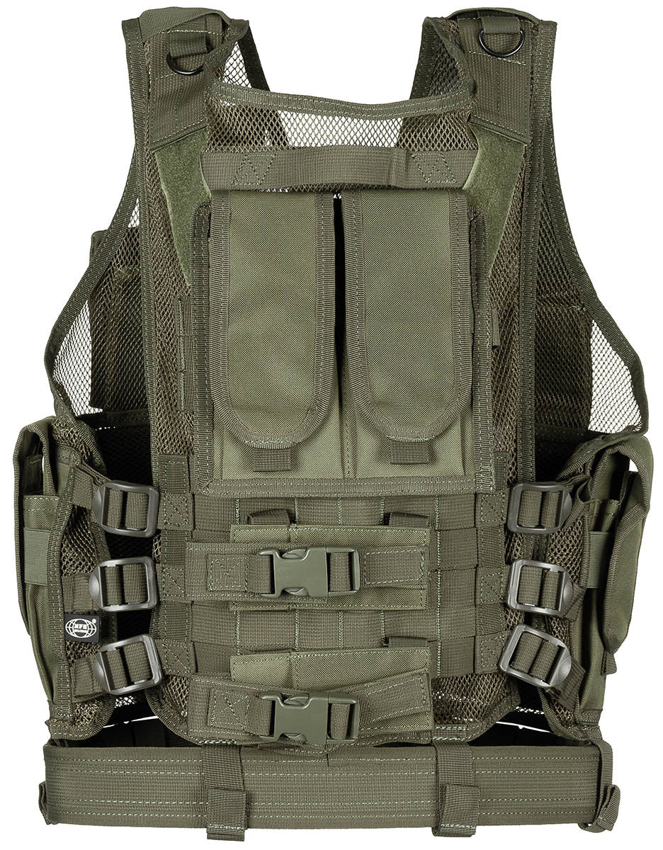 Vestă Tactică USMC Oliv MFH - Ajustabilă, Material Mesh