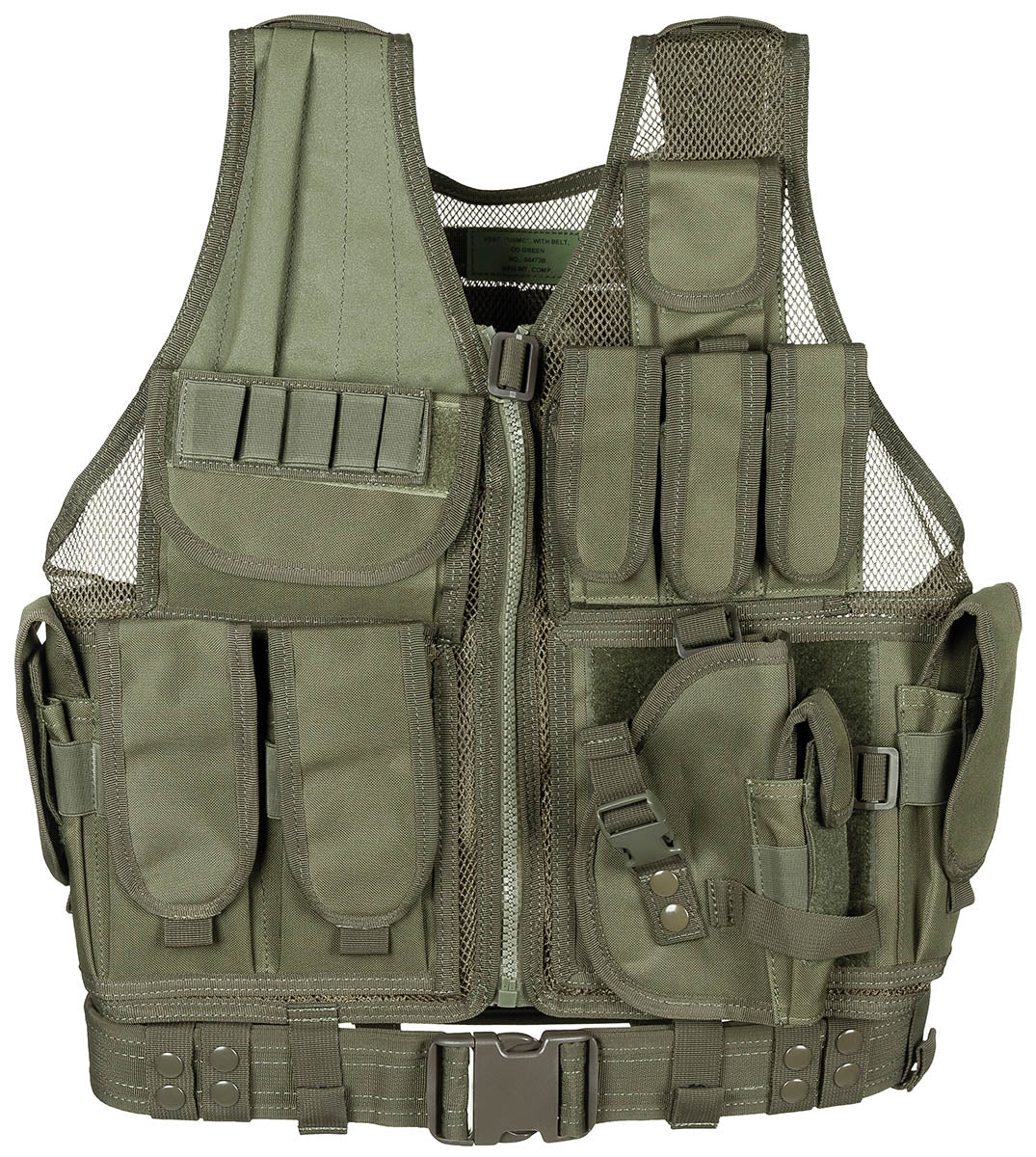 Vestă Tactică USMC Oliv MFH - Ajustabilă, Material Mesh