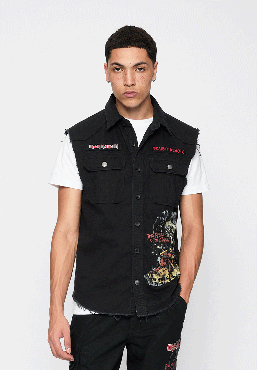 Vesta Vintage Iron Maiden sleeveless NOTB Negru Brandit - Spirit Rock