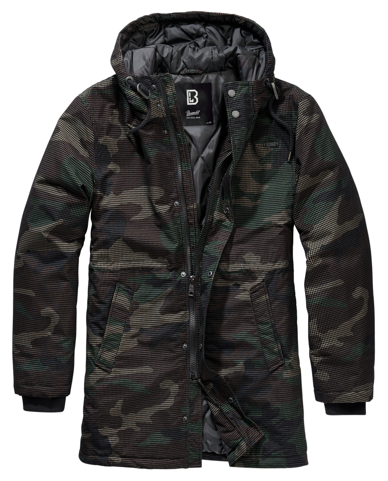Veston Parka Grid Camo Woodland Brandit - Protectie Termica Avansata