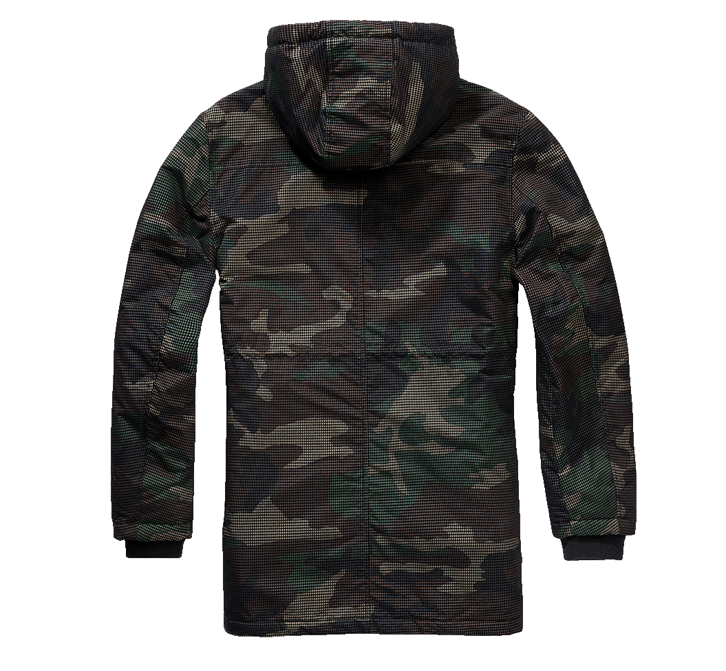 Veston Parka Grid Camo Woodland Brandit - Protectie Termica Avansata