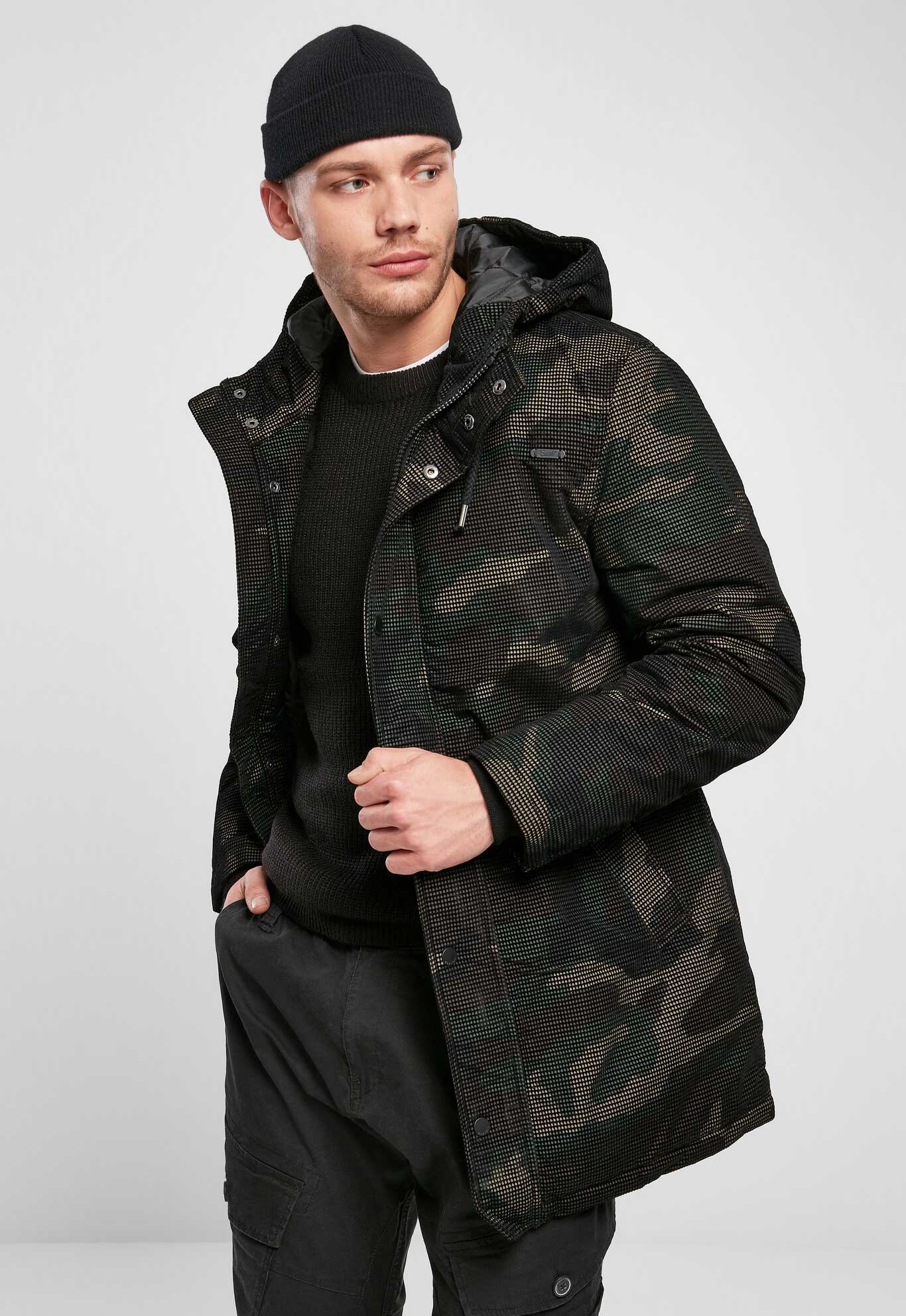 Veston Parka Grid Camo Woodland Brandit - Protectie Termica Avansata