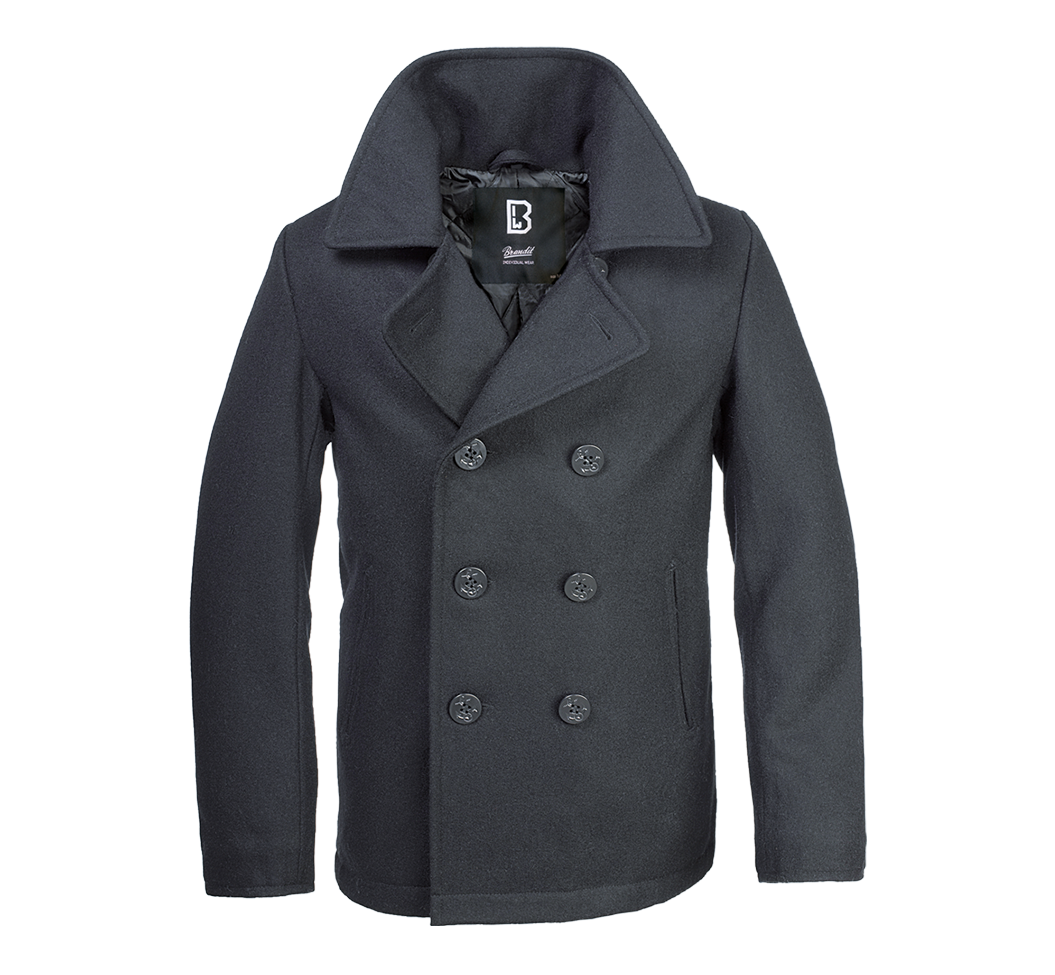 Veston Pea Coat Negru Brandit - Caldura si Stil Clasic