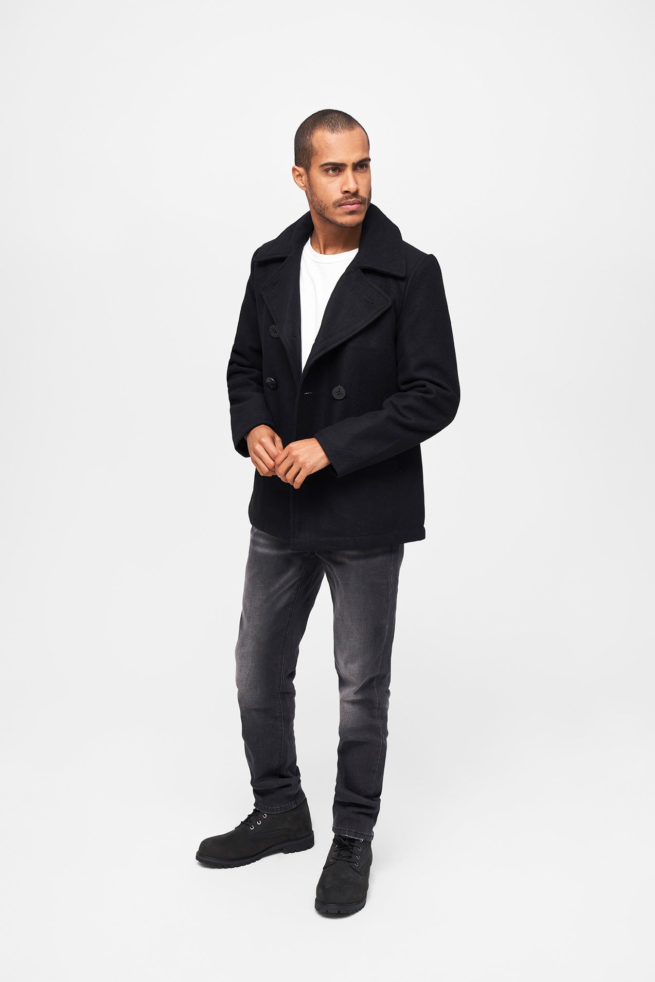 Veston Pea Coat Negru Brandit - Caldura si Stil Clasic
