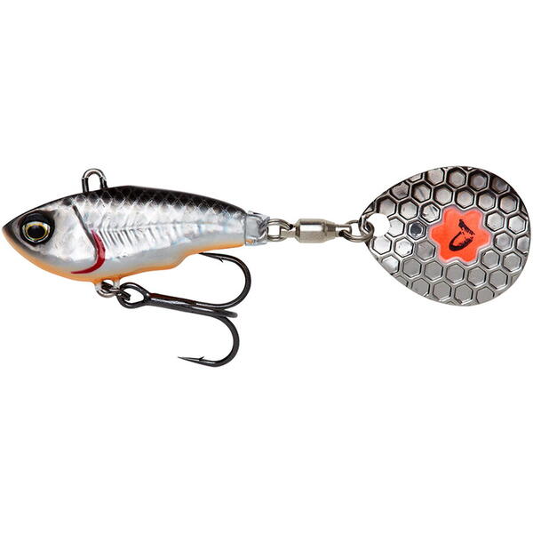 Vobler Fat Tail 8cm Savage Gear - Acțiune Sinking, Culoare Dirty Silver