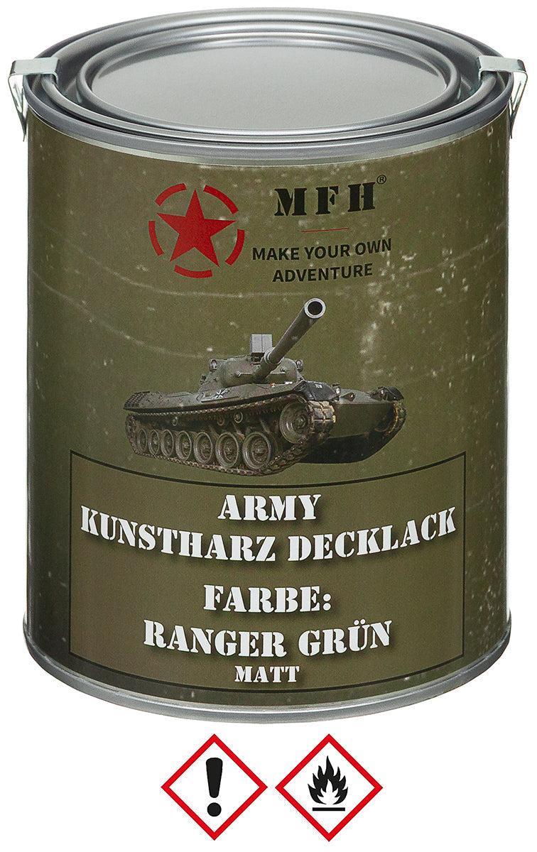 Vopsea Army Lack Ranger Grün Mat Verde OD MFH - Uscare Rapidă, Rezistență UV
