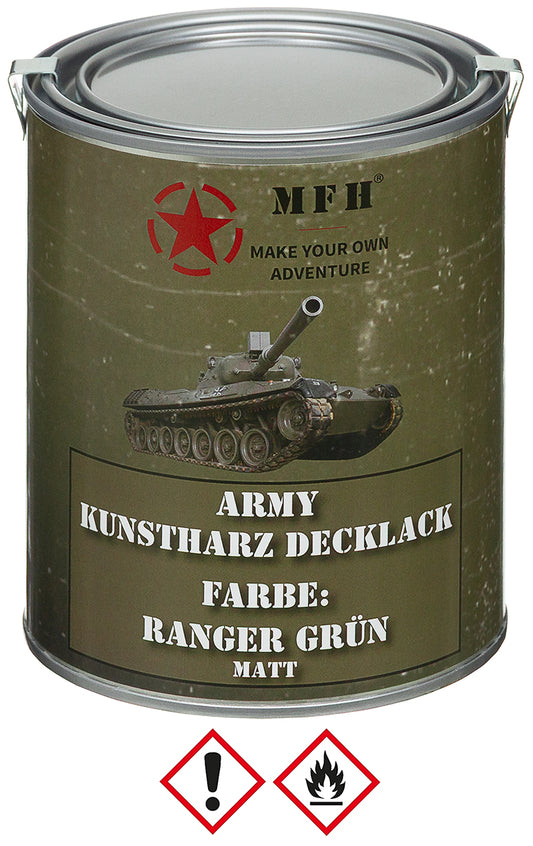 Vopsea Army Lack Ranger Grün Mat Verde OD MFH - Uscare Rapidă, Rezistență UV