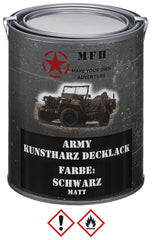 Vopsea Army Negru MFH - Uscare Rapidă, Mat, 1L