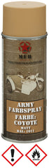 Vopsea Spray Army Coyote Mat MFH - Multisuprafețe, Uscare Rapidă