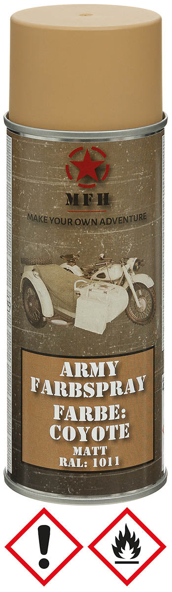 Vopsea Spray Army Coyote Mat MFH - Multisuprafețe, Uscare Rapidă