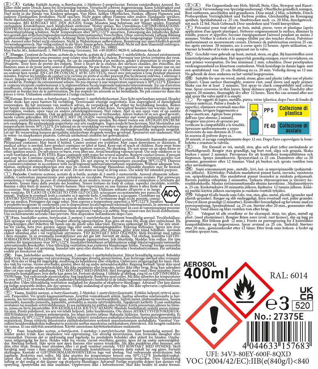 Vopsea Spray Army OD Green Mat MFH - 400 ml, RAL6014