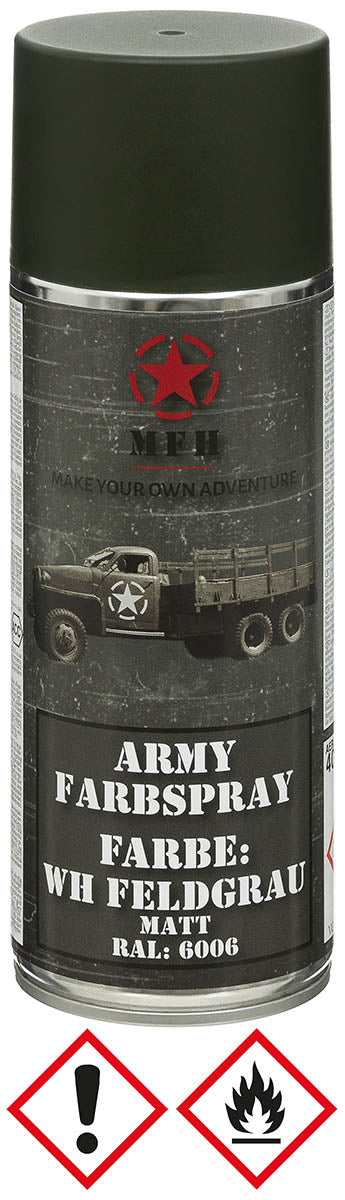 Vopsea Spray Army WH FELDGRAU Mat MFH - Uscare 20 min, RAL6006