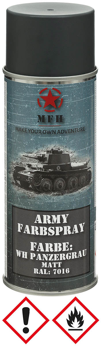 Vopsea Spray Army WH PANZERGRAU Gri MFH - Uscare Rapidă, 400ml