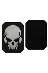 Black Pvc Skull 3D Patch W. Hook&Loop Closure Sm