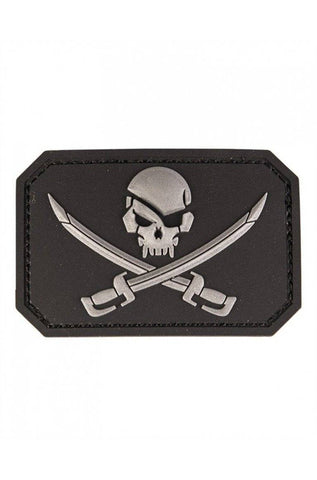 Black Pvc Skull W.Swords 3D Patch W.Hook&Loop Clo.