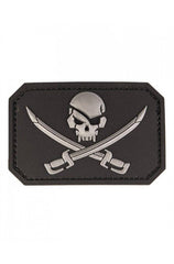 Black Pvc Skull W.Swords 3D Patch W.Hook&Loop Clo.