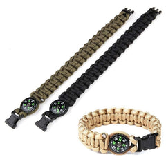 Bratara Paracord Cu Busola Neagra