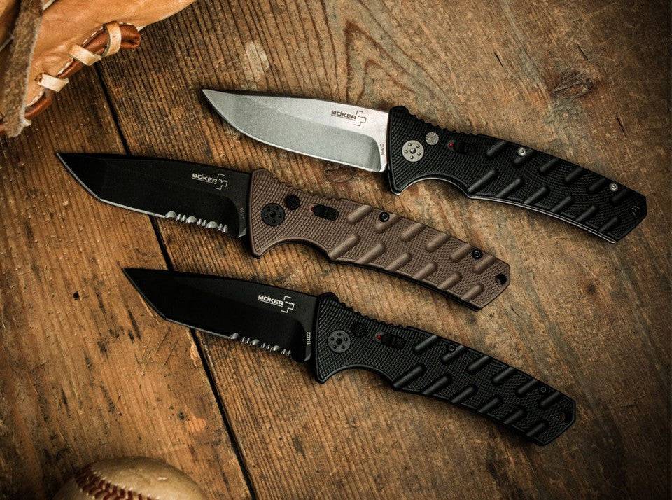 Briceag Automat Boker Plus Strike Coyote Tanto