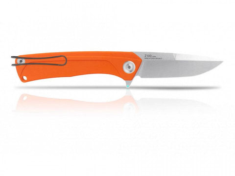 Briceag Militar Z100 Stonewash Plain Edge G10 Anv Knives Orange