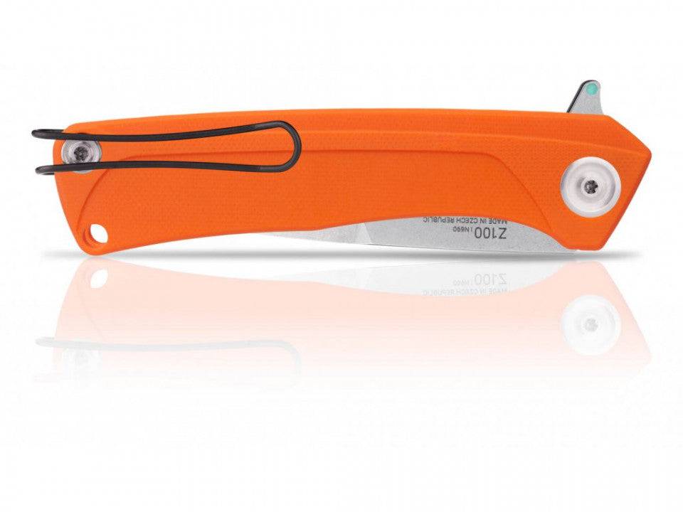 Briceag Militar Z100 Stonewash Plain Edge G10 Anv Knives Orange