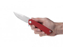 Briceag Militar Z100 Stonewash Plain Edge G10 Anv Knives Red