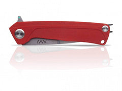 Briceag Militar Z100 Stonewash Plain Edge G10 Anv Knives Red