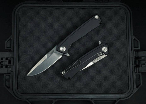 Briceag Militar Z100 Stonewash Plain Edge G10 Black Anv Knives