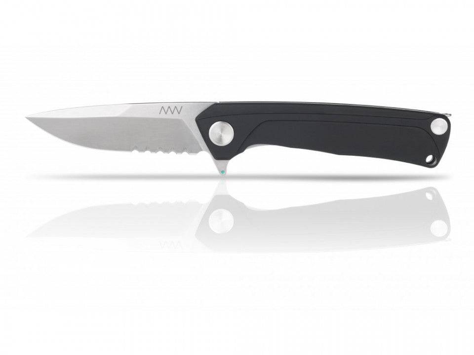 Briceag Militar Z100 Stonewash Serrated Edge G10 Anv Knives Black