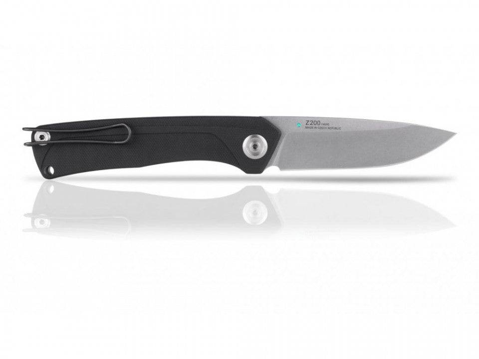 Briceag Militar Z200 Stonewash Plain Edge G10 Black Anv Knives Anvz200-006