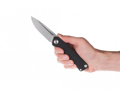 Briceag Militar Z200 Stonewash Plain Edge G10 Black Anv Knives Anvz200-006