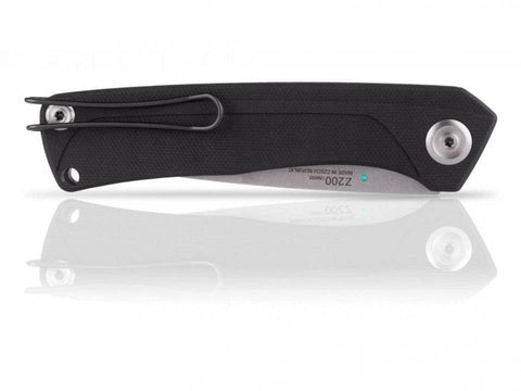 Briceag Militar Z200 Stonewash Plain Edge G10 Black Anv Knives Anvz200-006