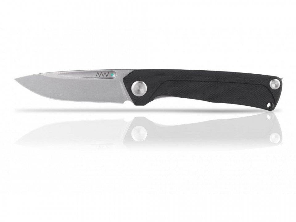 Briceag Militar Z200 Stonewash Plain Edge G10 Black Anv Knives Anvz200-006
