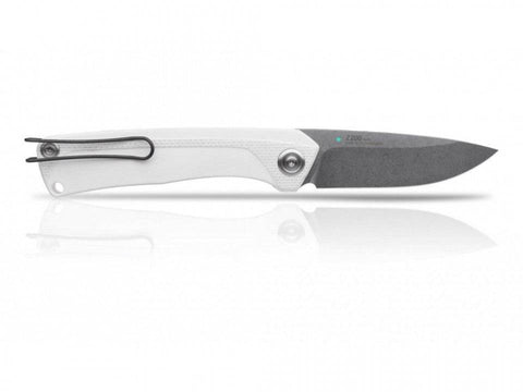 Briceag Militar Z200 Stonewash Plain Edge G10 White Anv Knives Anvz200-007