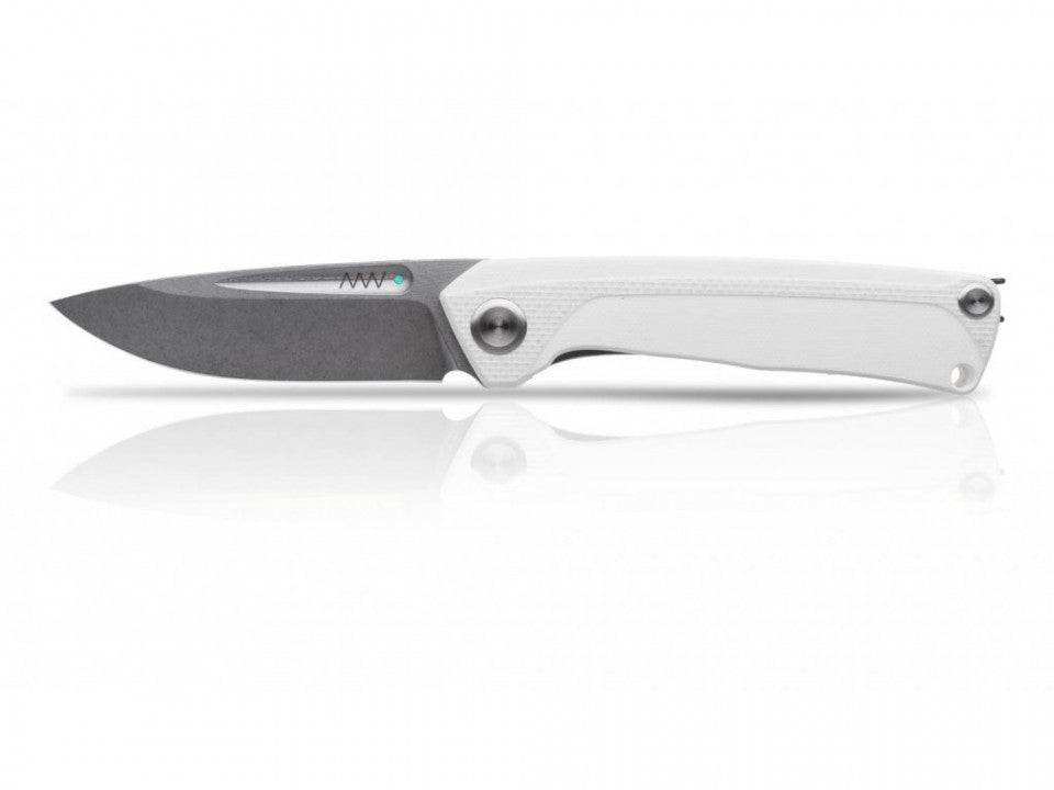 Briceag Militar Z200 Stonewash Plain Edge G10 White Anv Knives Anvz200-007