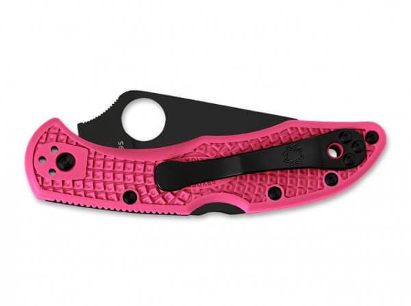 Briceag Spyderco Delica Pink Heels Black Blade