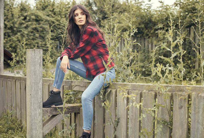 Camasa Dama Brandit Amy Flanell Black-Red