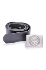 Centură Germană de Serviciu din Piele – 5 cm, Cataramă cu Siglă și Stil Militar Autentic