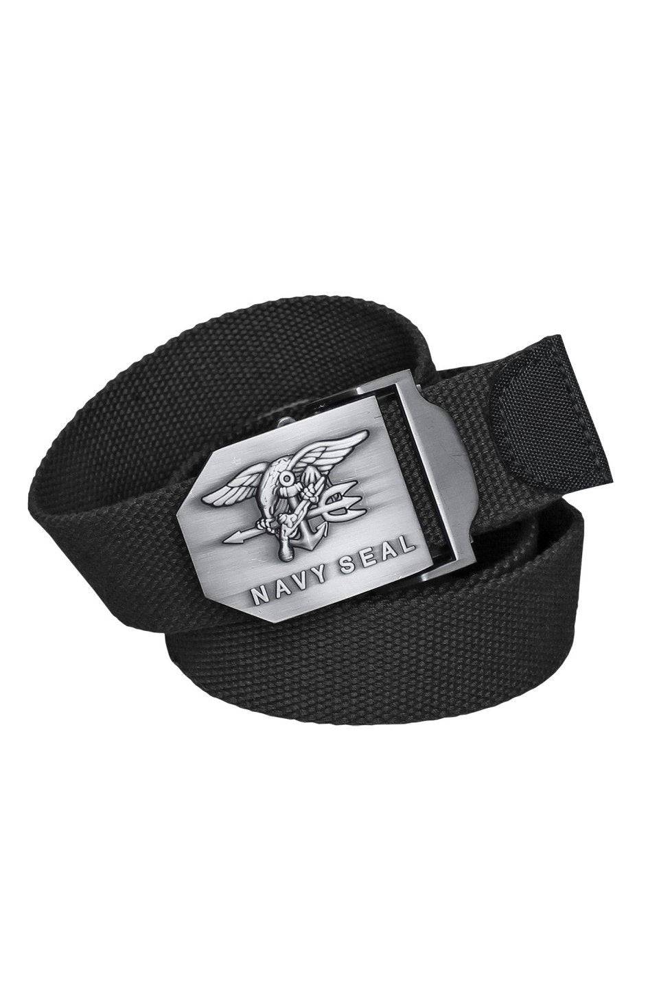 Centură Neagră „NAVY SEAL” – Design Sobru, Cataramă cu Emblemă și Lățime Tactică de 3,8 cm