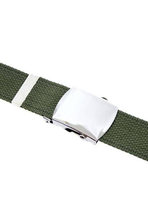 Centură Web Verde OD cu Cataramă Argintie – Stil Militar, Ajustabilă și Rezistentă
