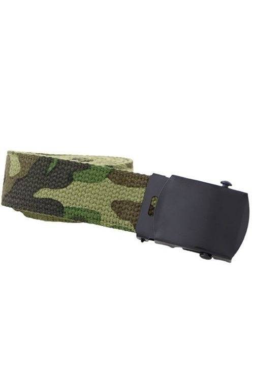 Centură Web „Woodland” din Bumbac – Camuflaj Clasic, Stil Tactic și Confort Reglabil