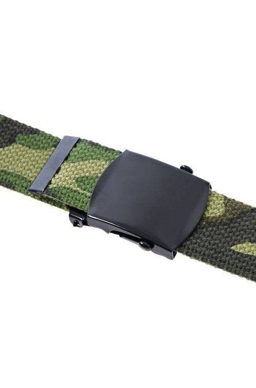 Centură Web „Woodland” din Bumbac – Camuflaj Clasic, Stil Tactic și Confort Reglabil