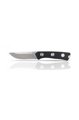 Cutit Militar P200 Stonewash Serrated Edge Black Leather Anv Knives