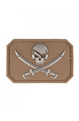 Dark Coyote Pvc Skull W.Swords 3D Patch W.Hook&Loop Cl.