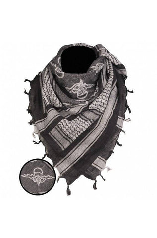 Esarfa Shemagh Paratrooper White-Black